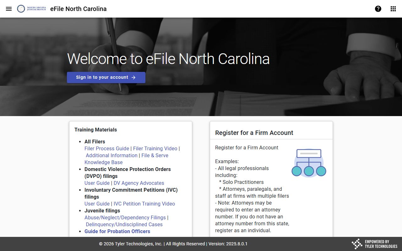 Craven County court records eFileNC File and Serve access