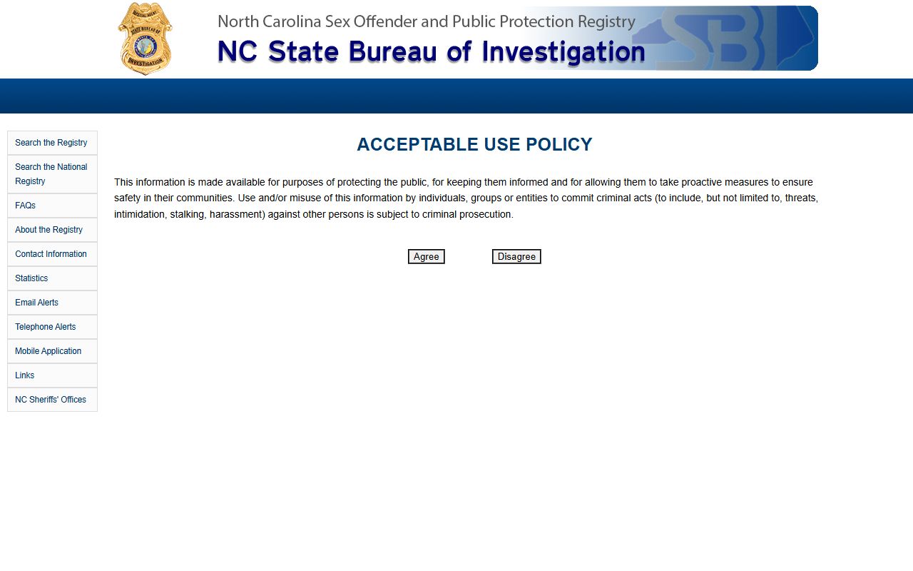 Craven County criminal court records NC SBI registry reference