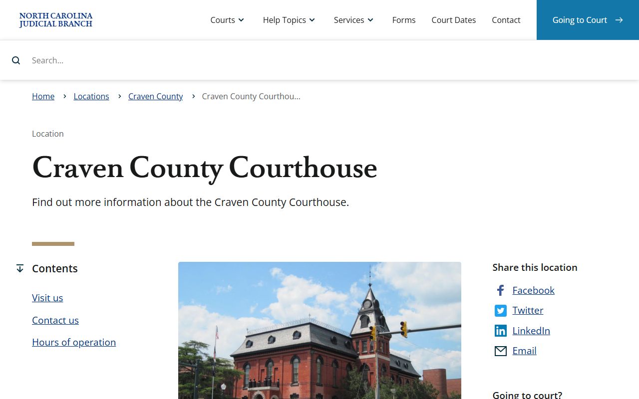 Craven County court records at the Craven County Courthouse