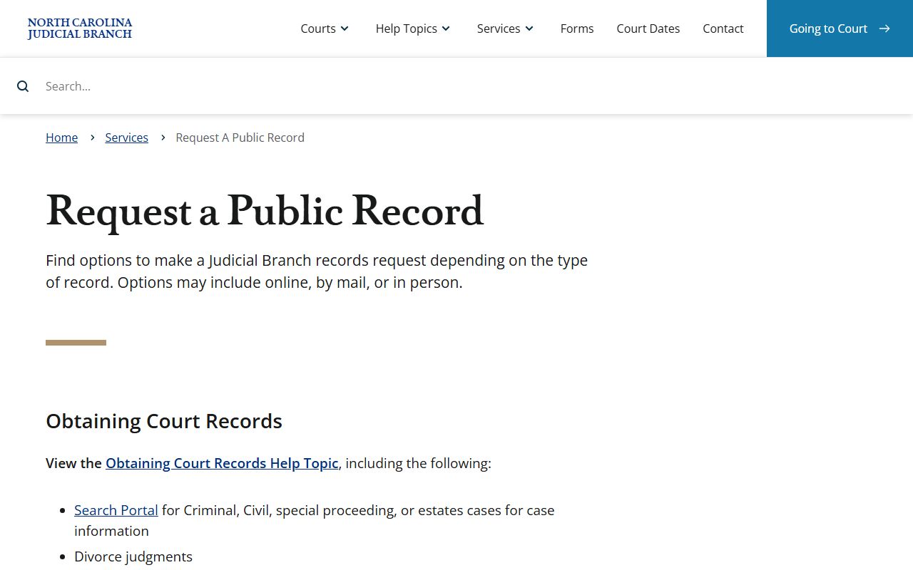 Craven County court records public request guidance