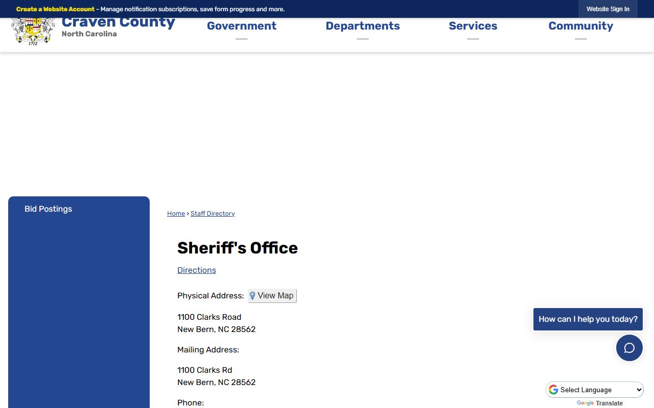 Craven County inmate records sheriff and jail directory