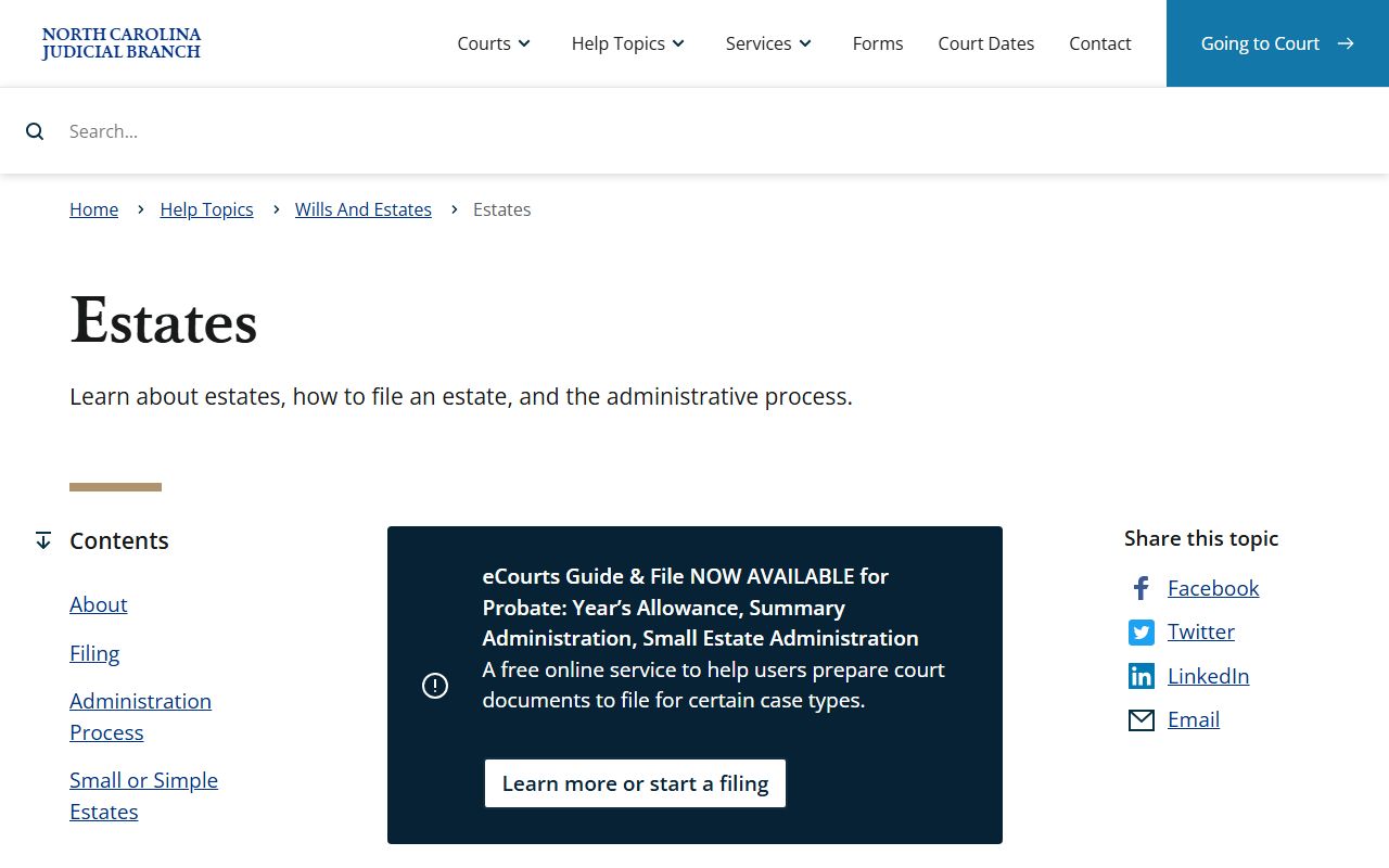 Craven County probate records North Carolina estates guidance
