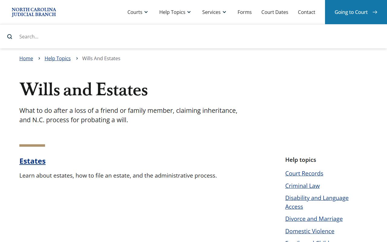 Craven County probate records wills and estates help topic
